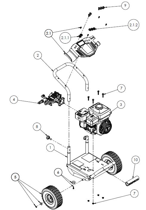 Simpson Honda Gc190 Pressure Washer Parts 7274